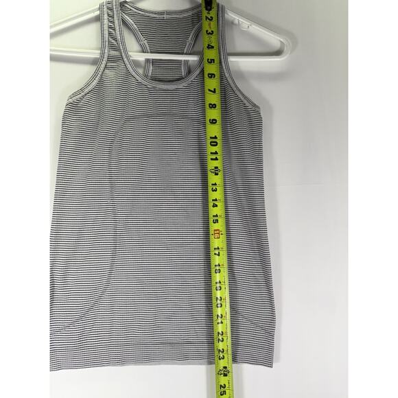 Lululemon Swiftly Tech Racerback 2.0 Tempo Stripe White Black Sz 4 - Picture 3 of 4